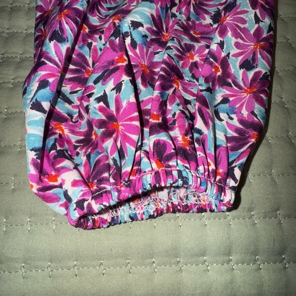 Lush Floral Long Puff Sleeve Cropped Top Size S. NWT - Picture 3 of 12